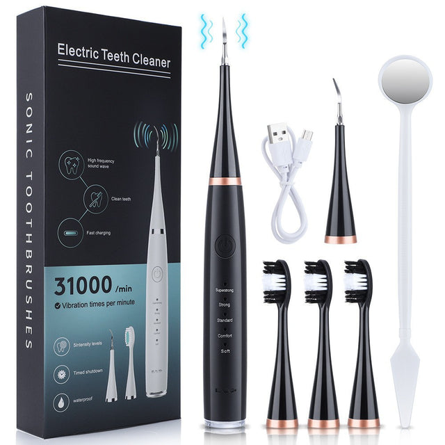 5-Speed High Frequency Vibrating Tooth Cleaner USB Electric Toothbrush Cleaning Device To Remove Stained Calculus Set Tooth Cleaning Instrument - V.I.P Digital Presence
