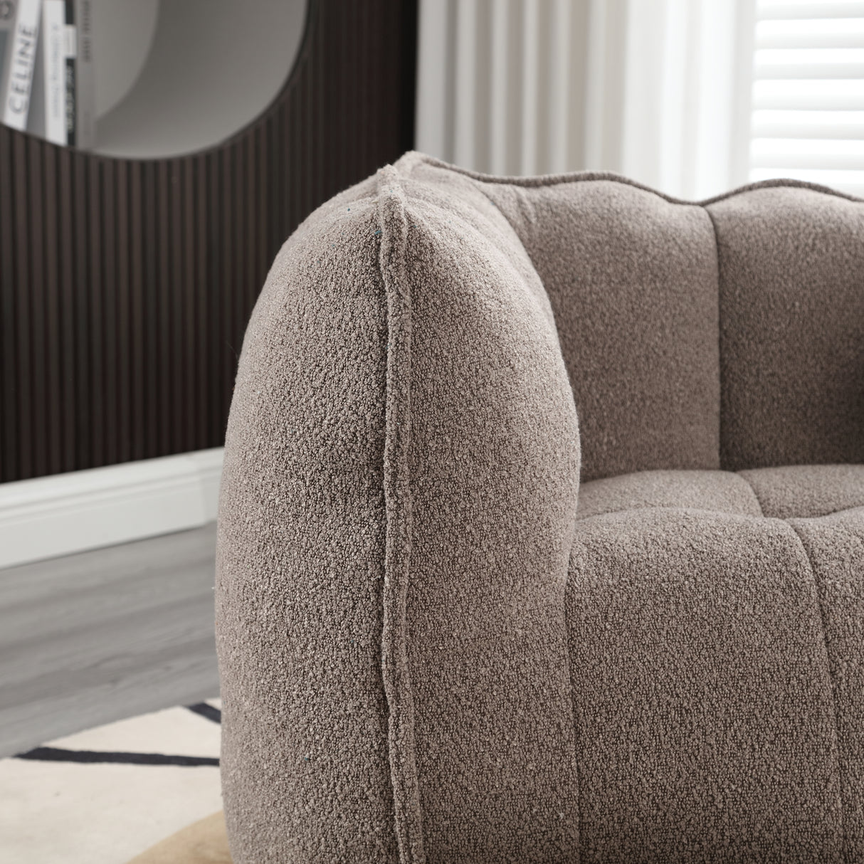 Soft Bean Bag Chair with High Resilient Foam(Chips)for living room and bedroom,Comfortable Square Lazy Sofa with Footstool - V.I.P Digital Presence