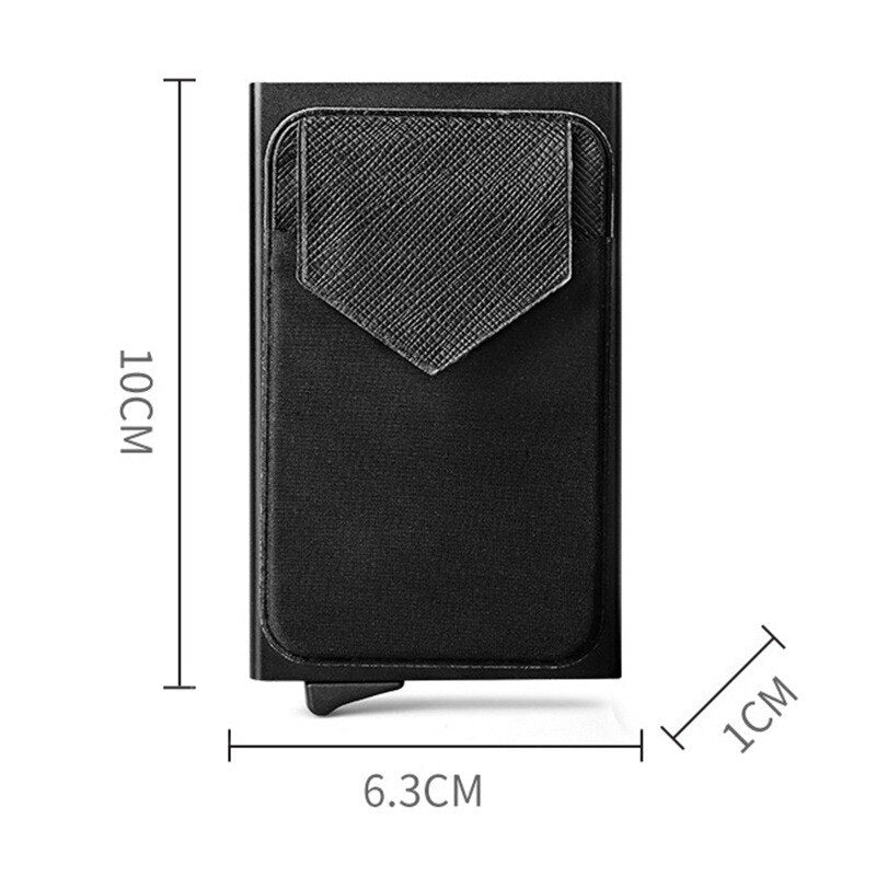 Business Men Credit Card Wallet Aluminum Cash ID Card Holder  Case Blocking Slim Metal Wallet Coin Purse Black - V.I.P Digital Presence