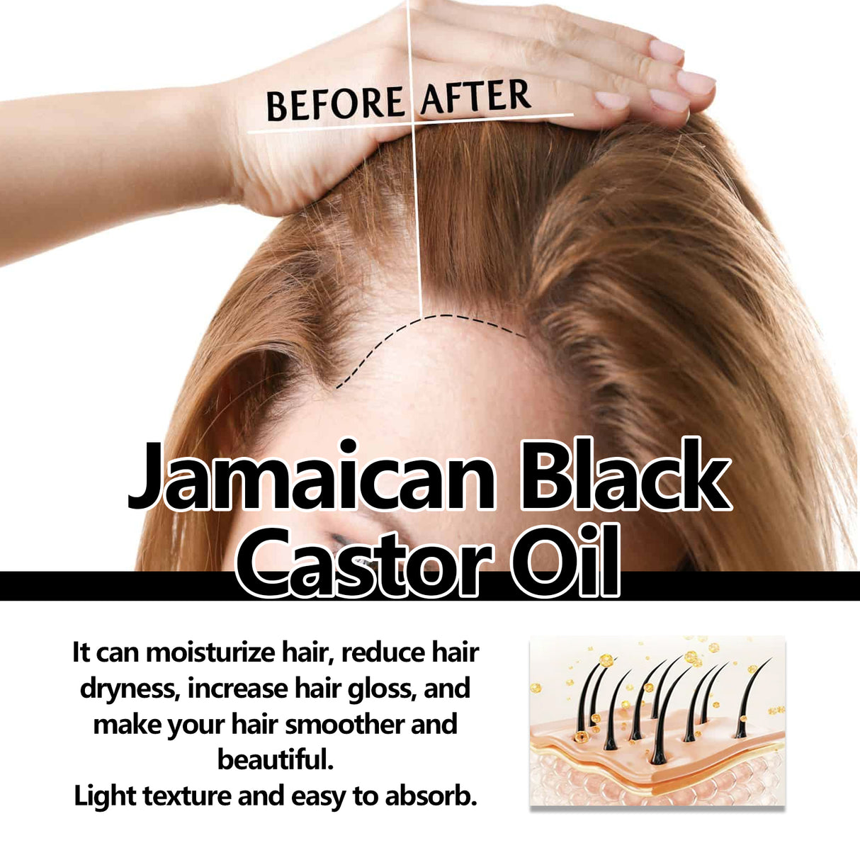Jamaican Black Castor Oil, Moisturize Scalp And Prevent Dry Hair Thick And Solid Hair Beautiful And Shiny Easy To Absorb Essential Oils - V.I.P Digital Presence