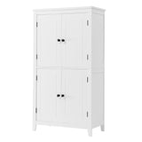 Bathroom floor storage cabinet, bathroom storage unit, 4-door independent cabinet, adjustable shelf, adaptive shelf, white - V.I.P Digital Presence