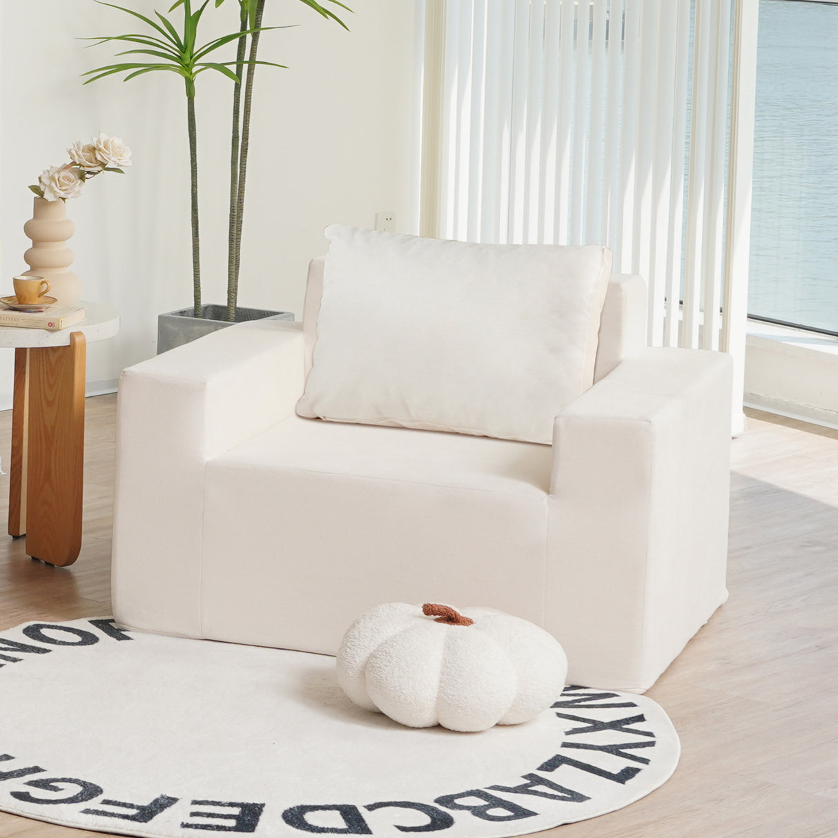 Sofa in a box Foam Sofa Couch with Pillow, Bean Bag Chairs for Adults Stuffed High-Density Foam - V.I.P Digital Presence