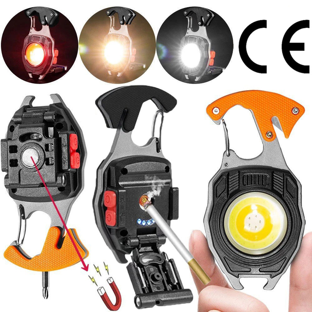 Keychain work light multifunctional cigarette lighter charging portable camping auto repair LED strong light mini camping light - V.I.P Digital Presence