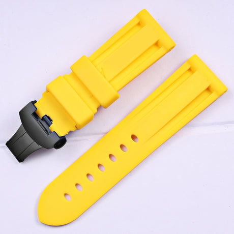 Panerai sea rubber watch strap original butterfly buckle folding buckle waterproof rubber silicone strap men's 22 24mm - V.I.P Digital Presence