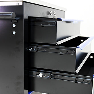 5 DRAWERS MULTIFUNCTIONAL TOOL CART WITH WHEELS-BLACK+BLUE - V.I.P Digital Presence