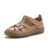 Leather perforated shoes with hollowed out toe caps for women soft soled non slip flat sandals for women - V.I.P Digital Presence