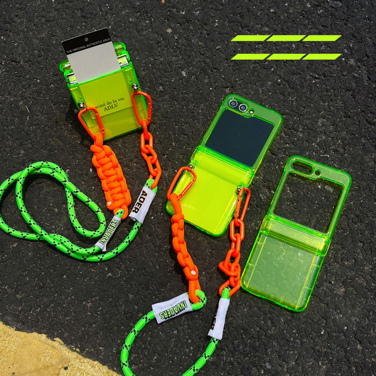 Suitable for Samsung Galaxy Z Flip5 phone case simple fluorescent green zflip4/3 folding screen protective cover - V.I.P Digital Presence