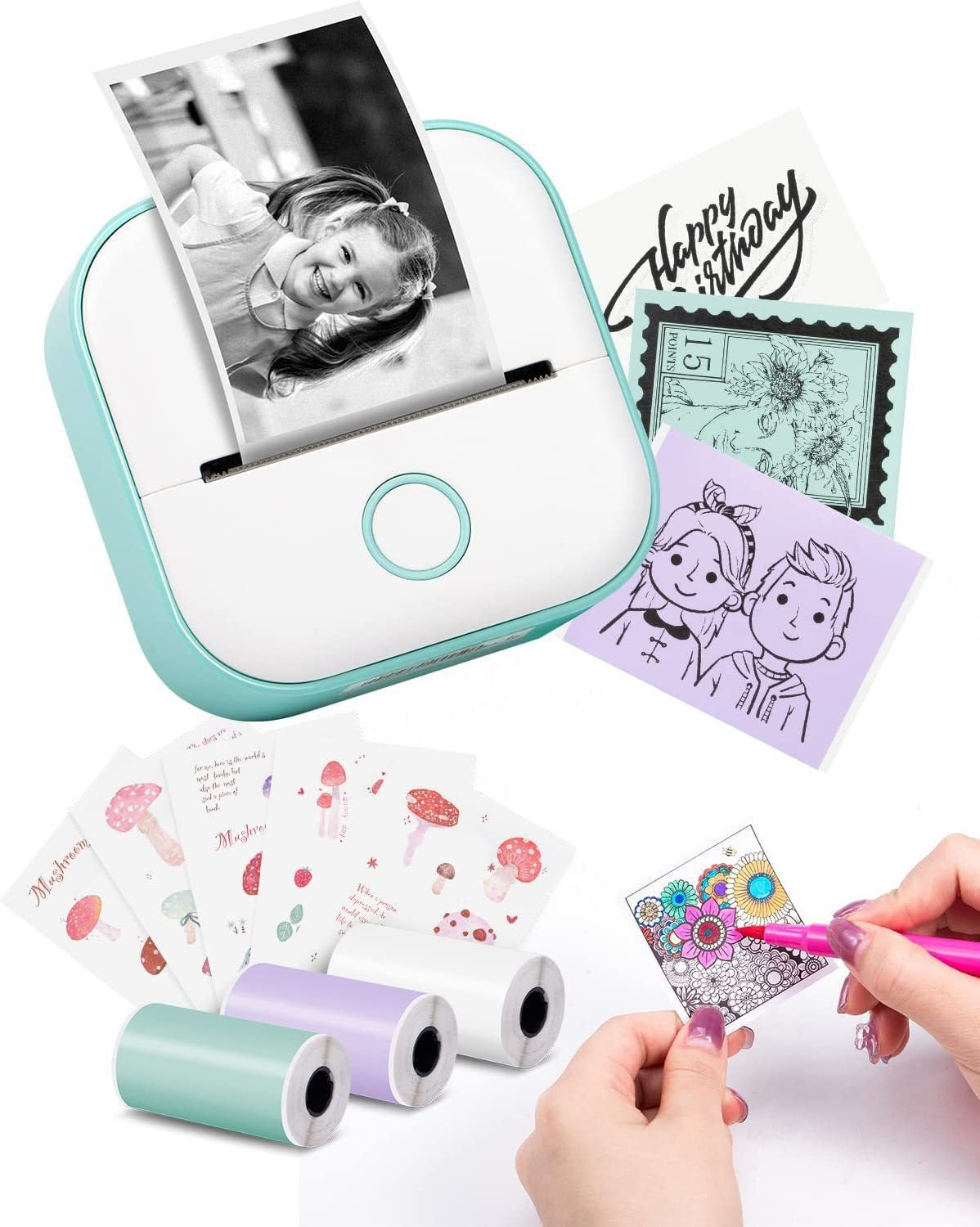 Phomemo Portable Mini Thermal Printer T02 Mini Pocket Label Printer DIY Self-adhesive Sticker Label Machine Various Label Paper - V.I.P Digital Presence