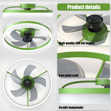 Ceiling Fans with Lights Dimmable LED Embedded installation of thin modern ceiling fans(Green) - V.I.P Digital Presence