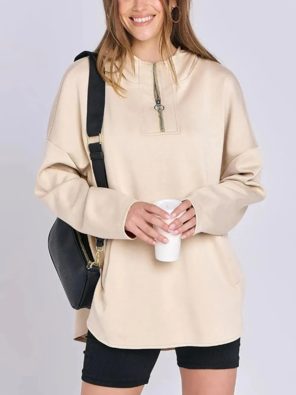 Quarter Zip Long Sleeve Hoodie - V.I.P Digital Presence