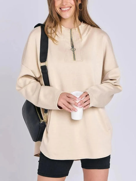 Quarter Zip Long Sleeve Hoodie - V.I.P Digital Presence