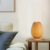 Retro Japanese Style Lamp Bamboo Woven Desk Lamp Handmade Rattan LED Desk Lamp Wooden House Decoration Light - V.I.P Digital Presence