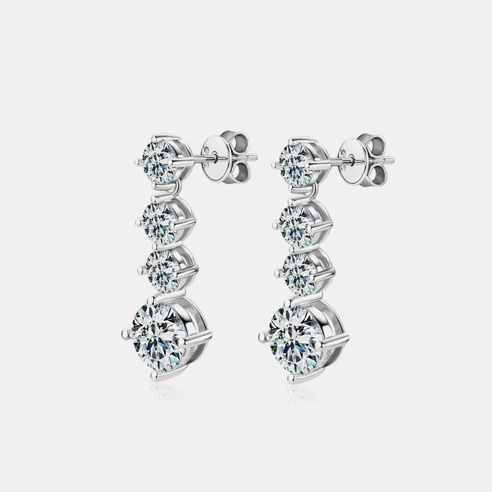 4 Carat Moissanite 925 Sterling Silver Earrings - V.I.P Digital Presence