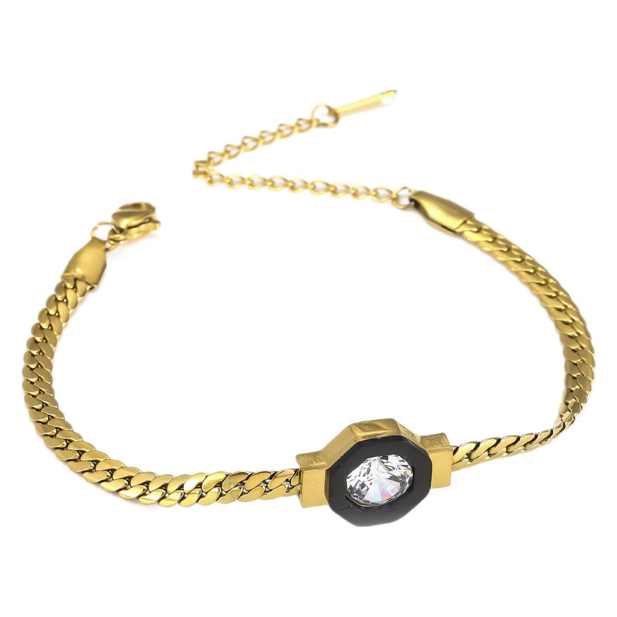Zircon 18K Bracelet Necklace Zircon Geometry Fashion Simple Titanium Steel Bracelet - V.I.P Digital Presence