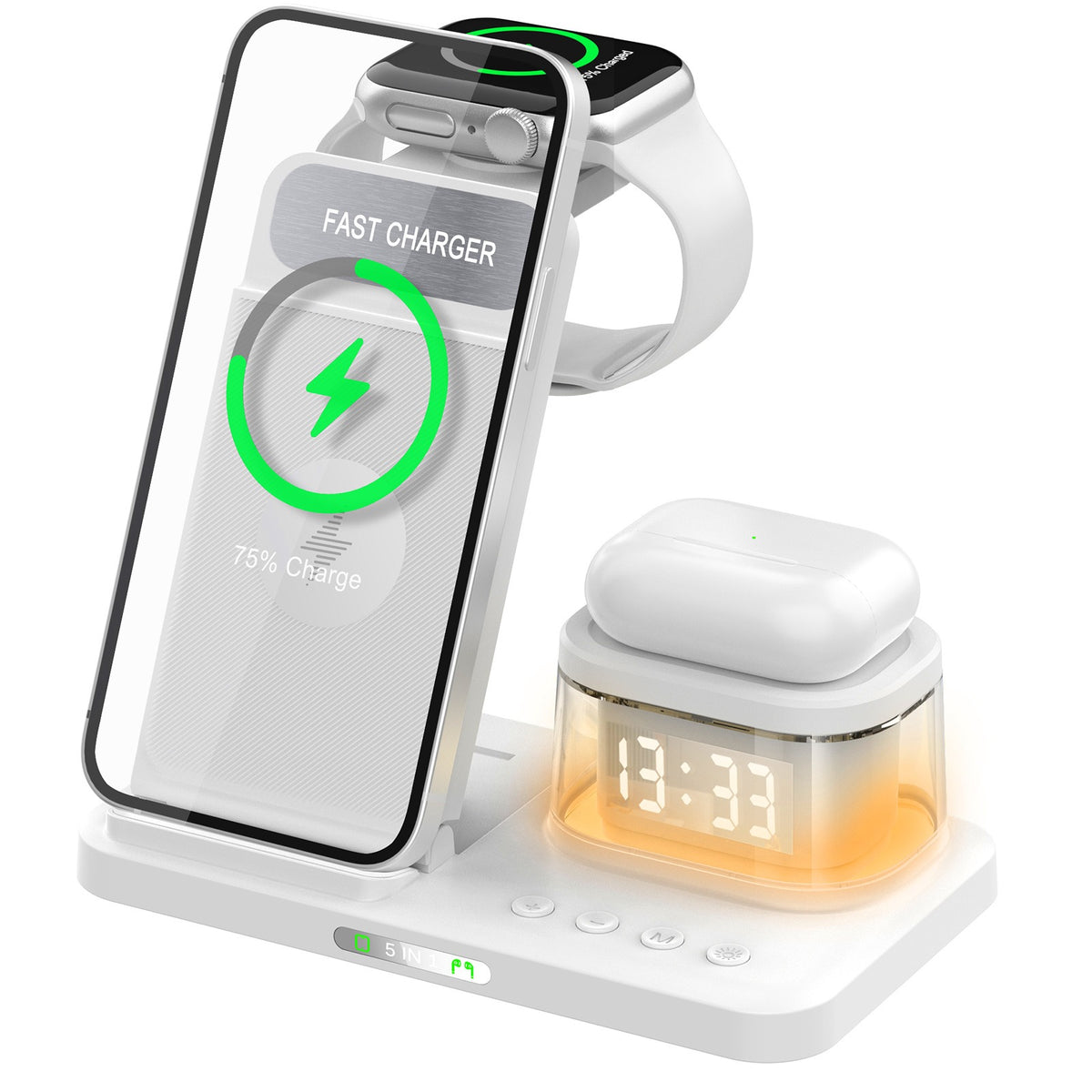 15W fast charging wireless charging folding five in one wireless charging mobile phone charging station card rechargeable - V.I.P Digital Presence