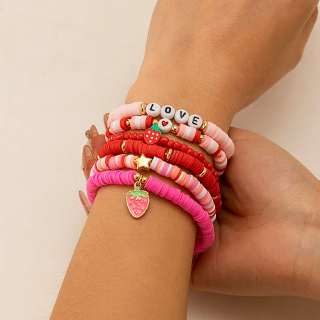 Bohemian style colorful soft ceramic elastic letter LOVE bead bracelet Bracelet - V.I.P Digital Presence