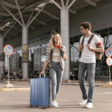 Hardshell Luggage Spinner Suitcase with TSA Lock Lightweight Expandable 24'' (Single Luggage) Blue + ABS + 24 Inch