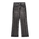 Washed Distressed Wide-Leg Jeans Men's European and American Punk INS Personalized Loose Hole Frayed Flare Pants - V.I.P Digital Presence