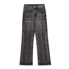 Washed Distressed Wide-Leg Jeans Men's European and American Punk INS Personalized Loose Hole Frayed Flare Pants - V.I.P Digital Presence