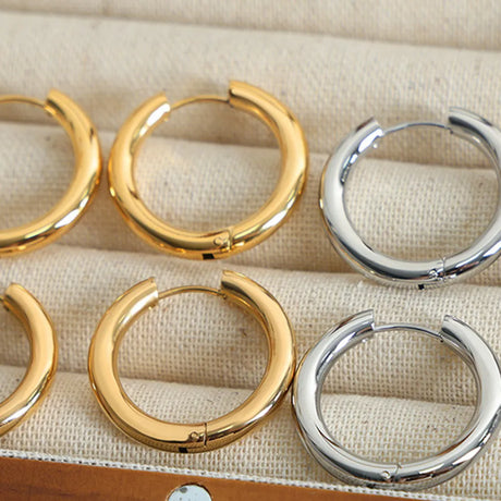 18K Gold-Plated Huggie Earrings - V.I.P Digital Presence