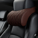 Memory Foam Car Headrest Pillow Leather Embroidered Seat Supports Sets Back Cushion Adjustment Auto Neck Rest Lumbar Pillows - V.I.P Digital Presence
