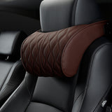 Memory Foam Car Headrest Pillow Leather Embroidered Seat Supports Sets Back Cushion Adjustment Auto Neck Rest Lumbar Pillows - V.I.P Digital Presence