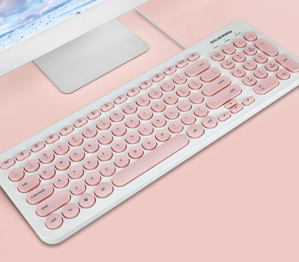 D520 Silent Wired Esports Keyboard USB Ultra Thin 104 Key Business Office Retro Punk Computer Gaming Keyboard - V.I.P Digital Presence