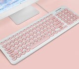 D520 Silent Wired Esports Keyboard USB Ultra Thin 104 Key Business Office Retro Punk Computer Gaming Keyboard - V.I.P Digital Presence