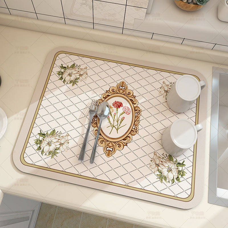 Kitchen Countertop Technology Cloth Drainage Pad Coffee Table Tableware Bowl Plate Cup Drying Pad Washable Insulation Pad - V.I.P Digital Presence