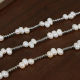 Freshwater Pearl Titanium Steel Bead Necklace - V.I.P Digital Presence