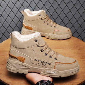 Cotton shoes, winter men's shoes, high top Martin boots, Bumblebee work boots, large size, medium top, fashionable shoes, men's boots, trendy shoes - V.I.P Digital Presence
