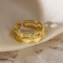 European and American luxury high-end ring for women, niche geometric opening ring, new - V.I.P Digital Presence