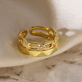 European and American luxury high-end ring for women, niche geometric opening ring, new - V.I.P Digital Presence