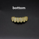 Hip hop braces with copper zircon micro inlaid with real gold Halloween teeth decoration exaggerated hiphopgrills - V.I.P Digital Presence