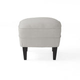 Modern light grey fabric club chair and Ottoman set, stylish cushioned armchair, paired with Ottoman style - V.I.P Digital Presence