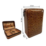 Carved version cigar box portable cedar wood cigar moisturizing box cowhide cigar box storage box Gaoxiba - V.I.P Digital Presence
