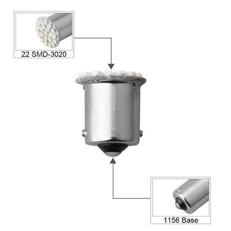 12V 1156 1157 22SMD P21W BA15S BA15D LED Bulb Car Auto Front Lights Brake Lights Turn Lights Parking Lamp Bulbs - V.I.P Digital Presence