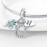 U-shaped Horseshoe Clover Wishing Tree Pendant Copper Silver Plated DIY Jewelry - V.I.P Digital Presence