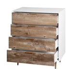 Wooden Tall 4 Drawer Dresser,Chest of Drawers with 4 Metal Legs, Anti-Tipping Device for Bedroom,Living Room - V.I.P Digital Presence