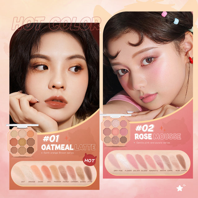 BANXEER Colored Star Shining Beast Nine Color Eye Shadow Disk Lasting Shining Clear Fine Non Flying Powder BM10 - V.I.P Digital Presence