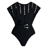 V-neck hollow sexy one-piece swimsuit women's set - V.I.P Digital Presence