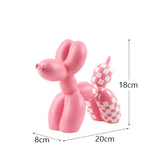 New black and white plaid balloon dog ornaments creative TV cabinet wine cabinet living room porch resin crafts - V.I.P Digital Presence