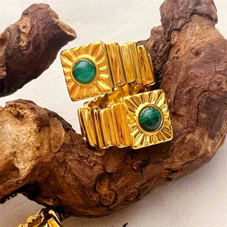 Retro Metal Stud Earrings Geometric Irregular for Women Brass Jewelry Light Luxury Europe And America - V.I.P Digital Presence