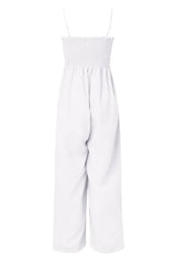 Smocked Spaghetti Strap Wide Leg Jumpsuit - V.I.P Digital Presence