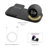 Six in one mobile phone watch headphones wireless charging clock alarm Bluetooth speaker night light - V.I.P Digital Presence