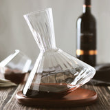 Premium Red Wine Carafe Tumbler Wine Dispenser Decanter with Wood Tray