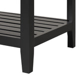 24" Black Modern Sleek Bathroom Vanity Elegant Ceramic Sink with Solid Wood Frame Open Style Shelf - V.I.P Digital Presence