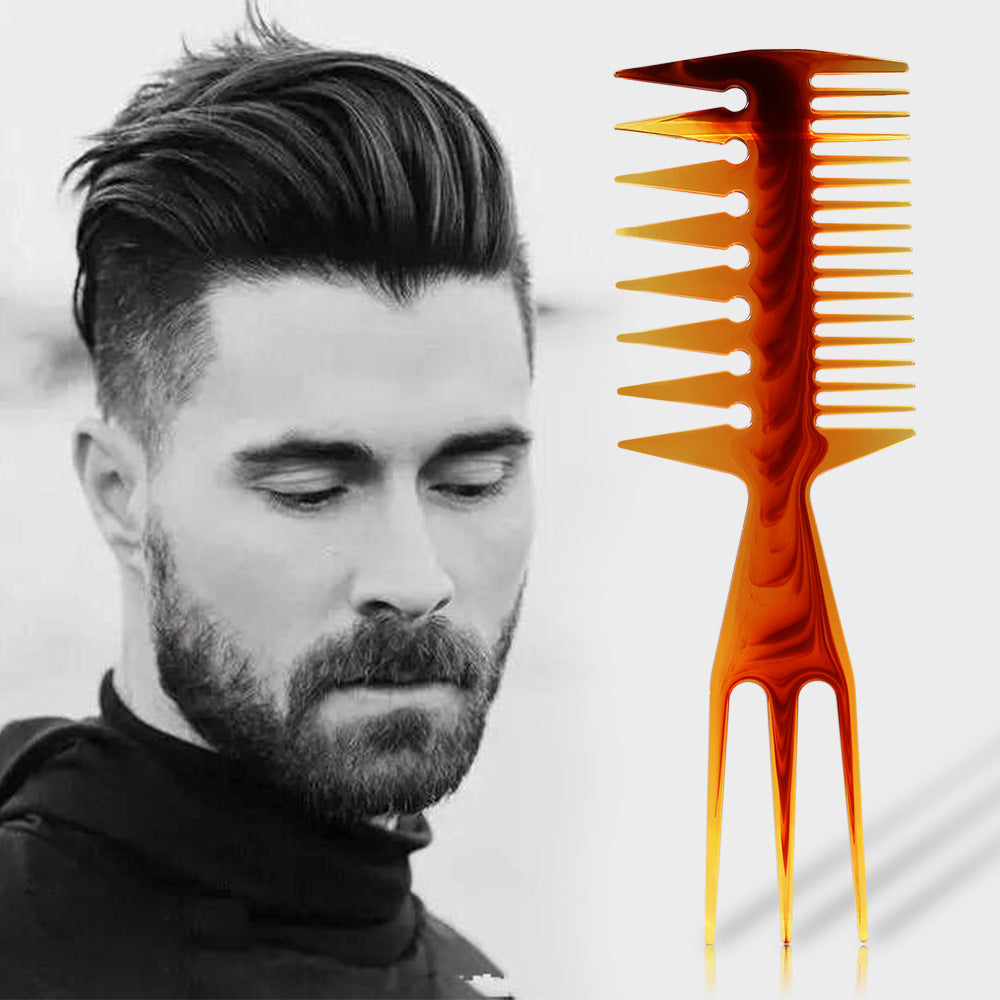 Oil Head Comb Double-Sided Fish Insert Comb Big Tooth Flat Comb Bottom Fork Comb Plate Hair Styling Comb - V.I.P Digital Presence