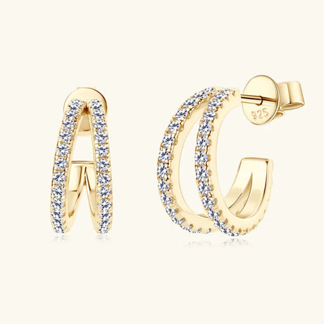 Moissanite 925 Sterling Silver C-Hoop Earrings - V.I.P Digital Presence