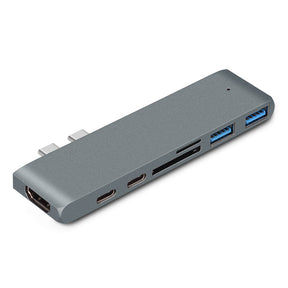 7-in-1 Dual Type-C to HDMI Dock USB 3.0 Hub Converter - V.I.P Digital Presence
